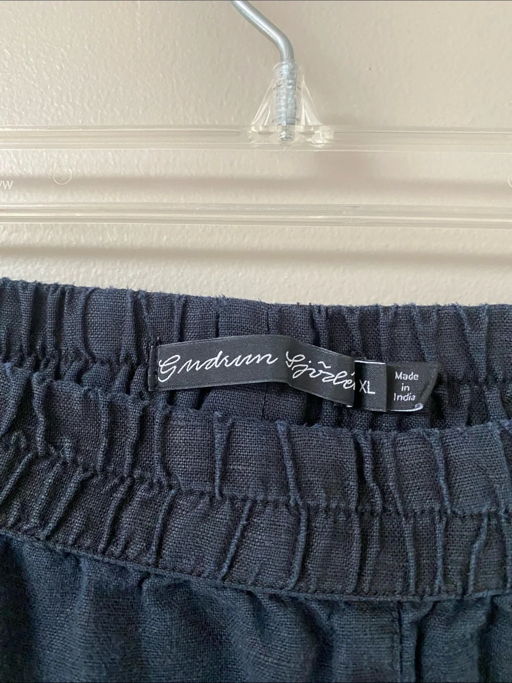 Gudrun Sjödén Organic Cotton Linen Washed Black Harlem Pant Size XL